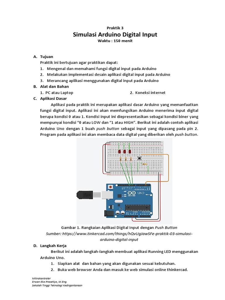 Simulasi Arduino Digital Input | PDF