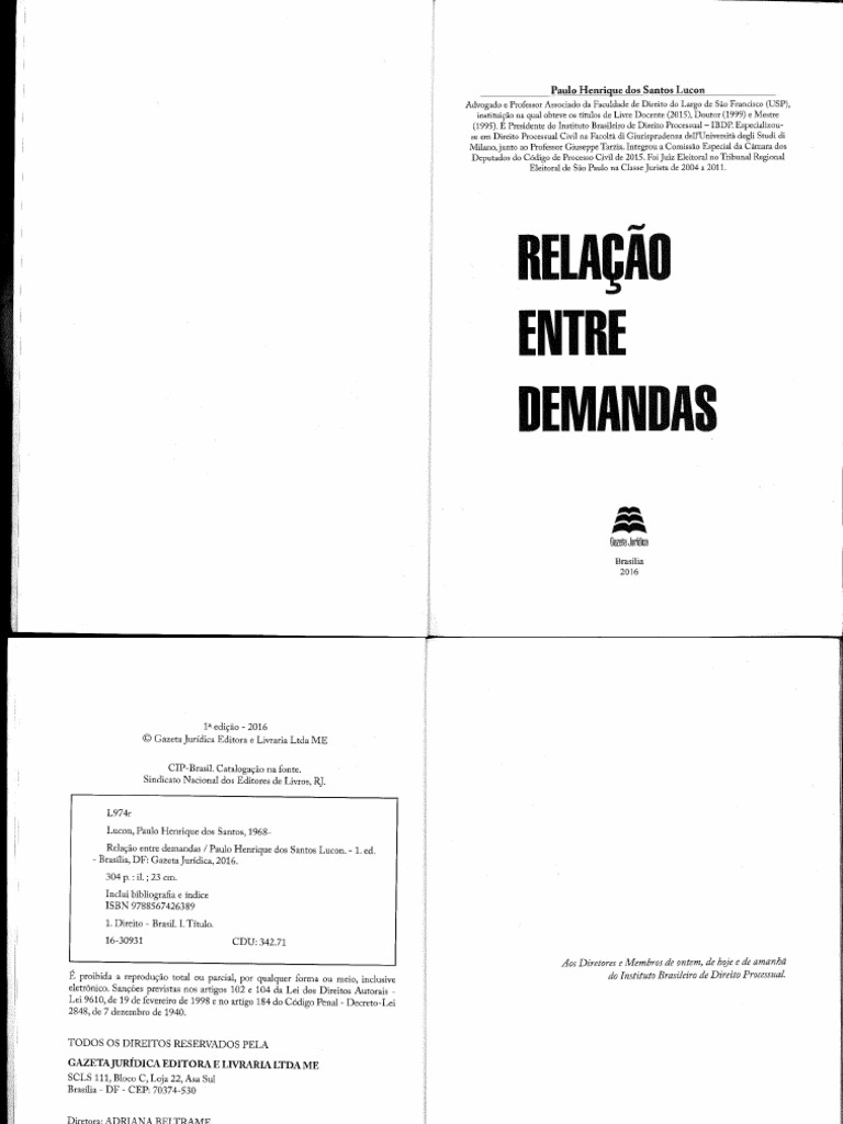 Paulo Henrique Lucon - Relação Entre Demandas