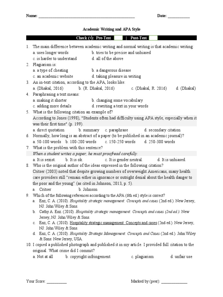 Name: - Date | PDF | Apa Style | Citation