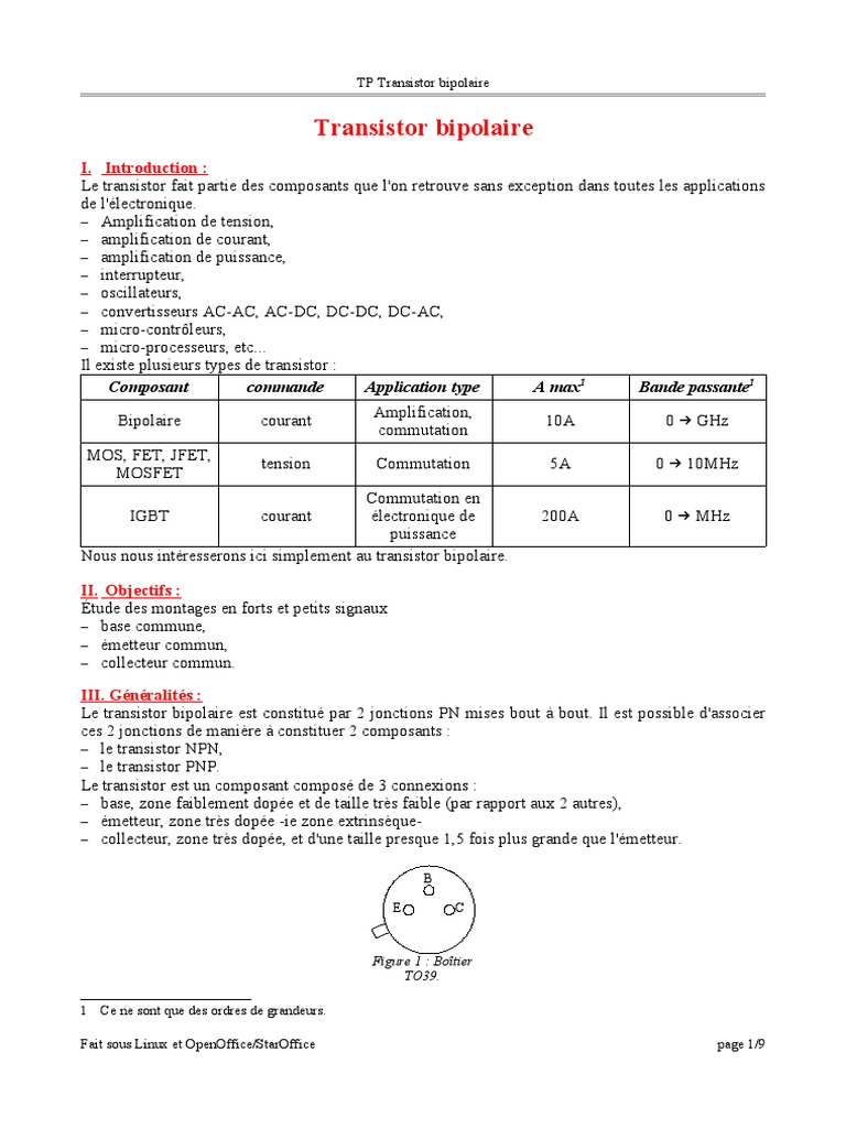 TP sur le Transistor Bipolaire | PDF | Transistor bipolaire | Transistor