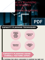 Capacity Planning Technique
