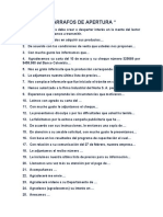 Párrafos de Apertura para La Redacción de Cartas Comerciales