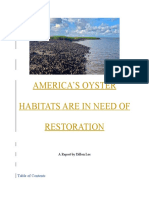 America'S Oyster Habitats Are in Need of Restoration: A Report by Dillon Lee