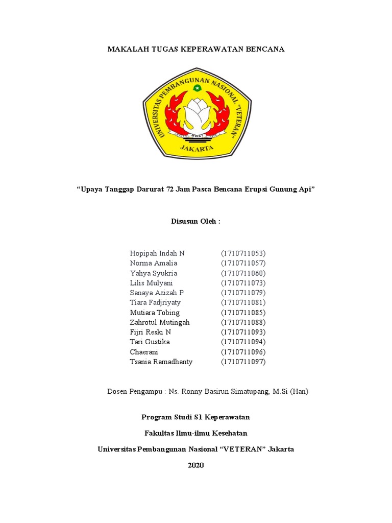 Upaya Tanggap Darurat 72 Jam Pasca Bencana Erupsi Gunung Api PDF