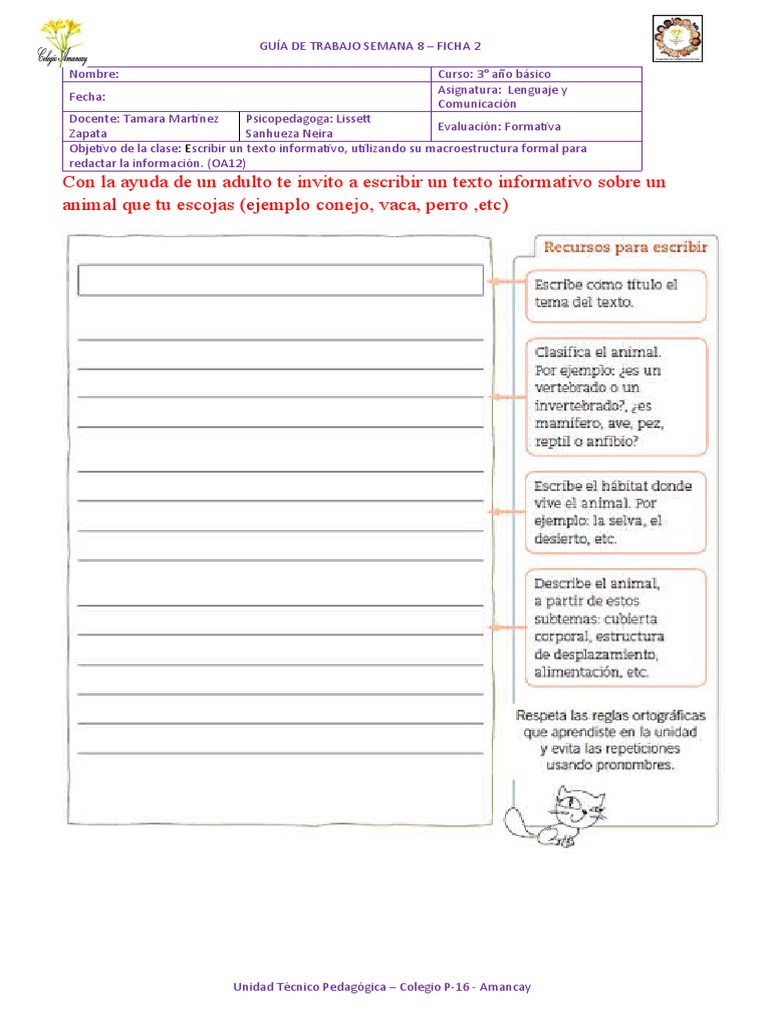 Semana 8 - Guía 2 | PDF | Artes del Lenguaje y Comunicación