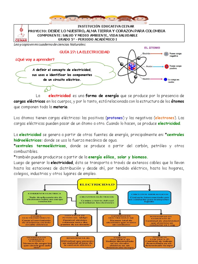 Guia 27. La Electricidad | PDF | Electricidad | Corriente eléctrica, image size:768x1024