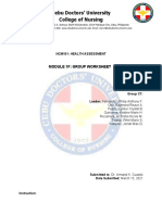 Cebu Doctors' University College of Nursing: Module 1F: Group Worksheet