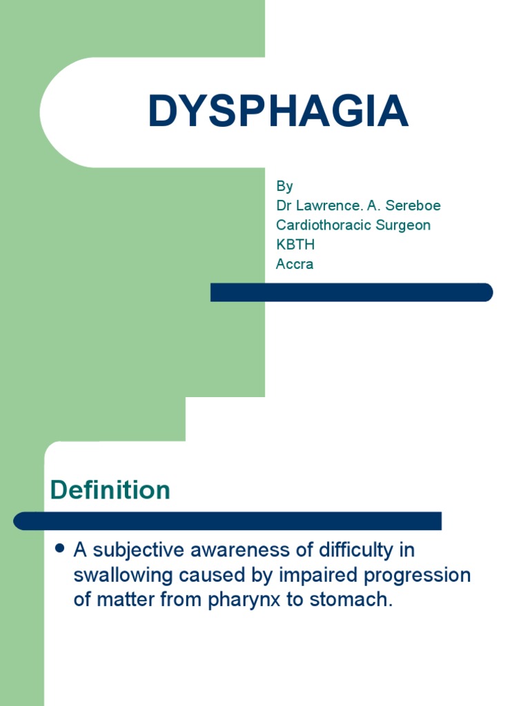 DYSPHAGIA Lecture Notes | PDF | Esophagus | Clinical Medicine
