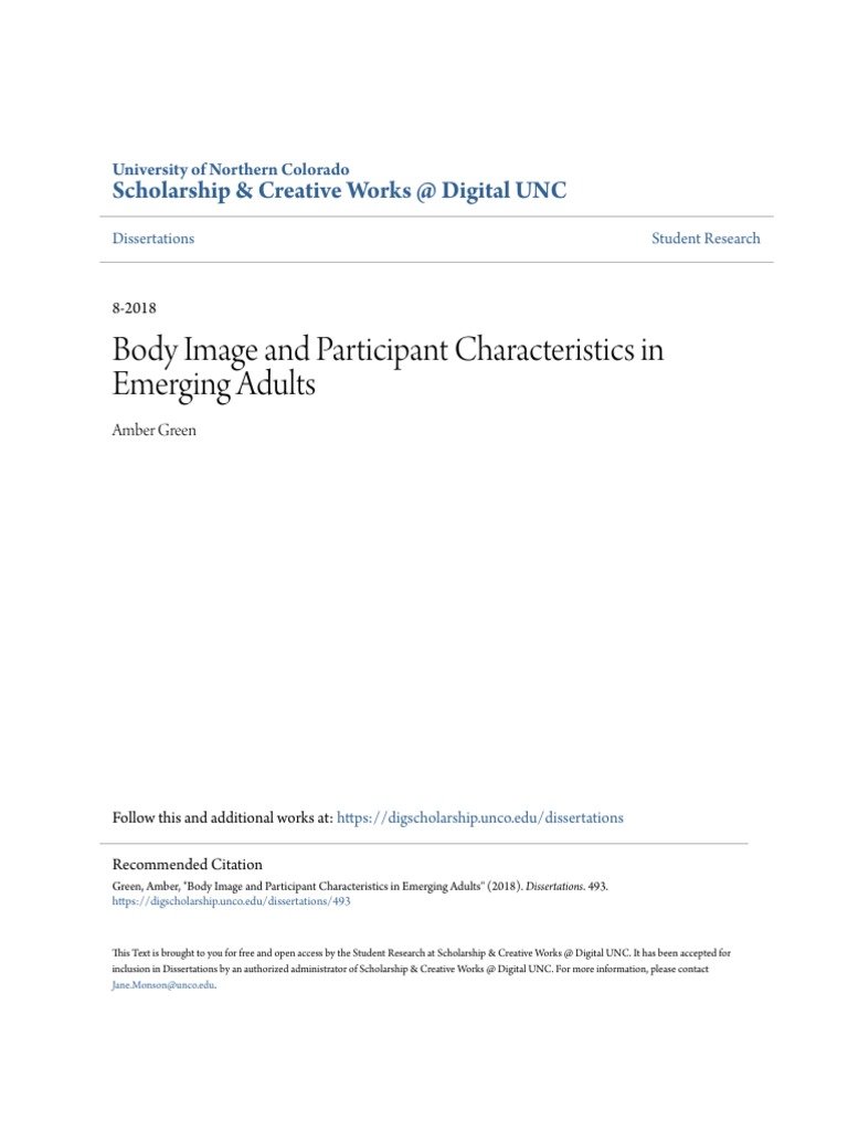 Body Image in Emerging Adults Study | PDF | Body Image | Eating Disorder