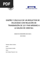 Benito - Diseño y Cálculo de Un Reductor de Velocidad Con Relación de Transmisión 10 y Par Máximo...