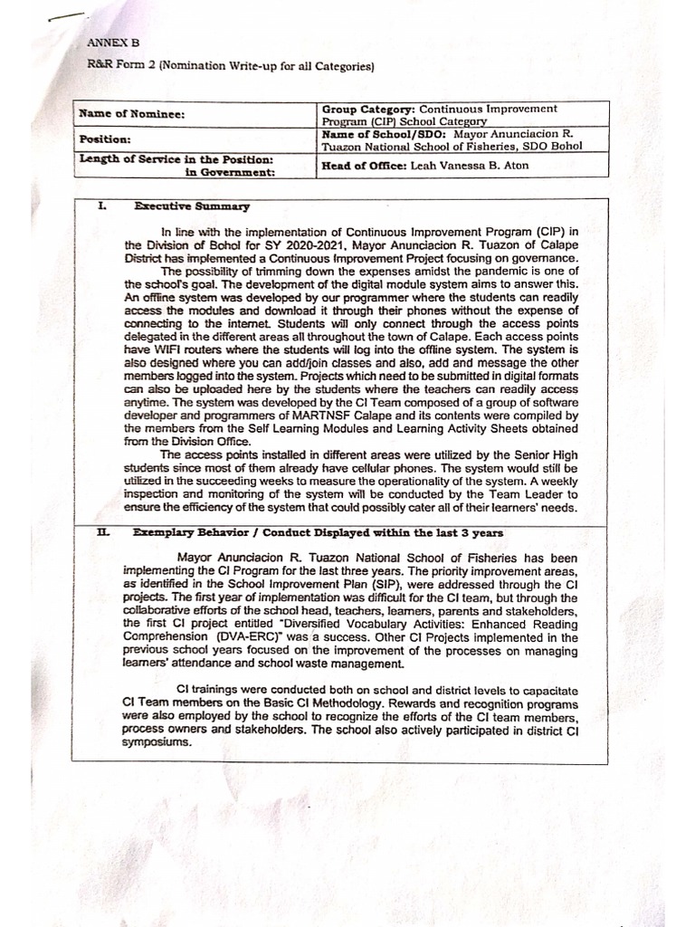 RR Form 2 MARTNSF-CI | PDF