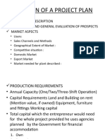 Specimen of A Project Plan: Production Description Production and General Evaluation of Prospects Market Aspects