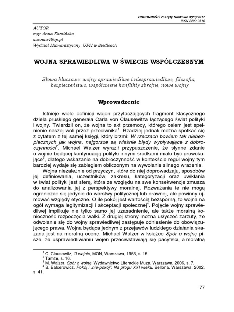 Konflikty Jako źródło Literackiego Obrazu Wojny