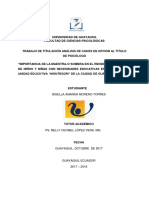 Importancia de La Maestra-O Sombra en El Rendimiento Escolar de Niños y Niñas Con Necesidades Educativas Especiales