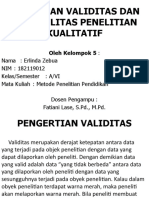 Pengujian Validitas Dan Reliabilitas Penelitian Kualitatif