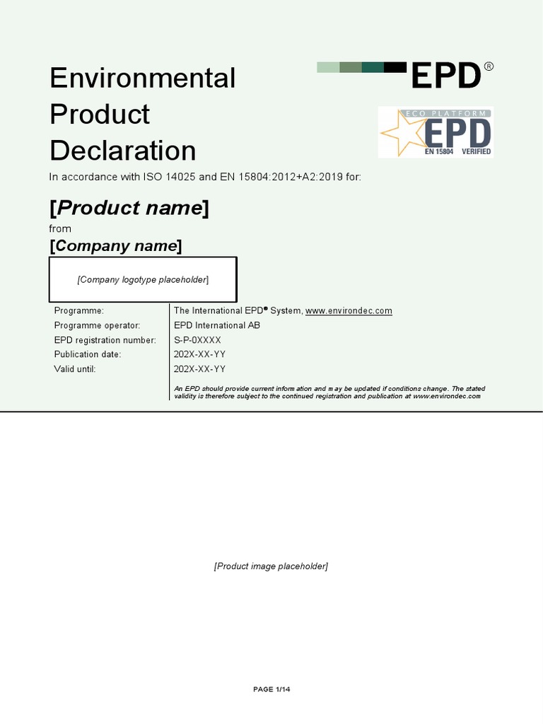 Environmental Product Declaration PDF Life Cycle Assessment