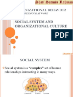 Organizational Behavior: Social System and Organizational Culture