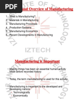 Introduction and Overview of Manufacturing