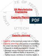 ME 328 Manufacturing Engineering: Capacity Planning