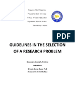 Arellano Jessica Guidelines in Selection of the Research Problem