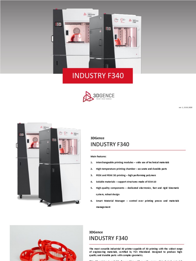 INDUSTRY F340: Versatile 3D Printer | PDF | 3 D Printing | Nature