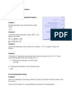 EXERCISES 4.1 Worded Problems: Solve For The Value of Using Distributive Property of Multiplication