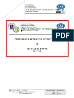 Schools Division Office of Isabela: Pertinent Papers For Appointment of Delmar G. Reyes For T-III