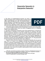 Katz, J. Generative Semantics Is Interpretive Semantics