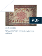 Kantha Work POPULAR IN: WEST BENGAL (Sari, Blankets, Cushions)