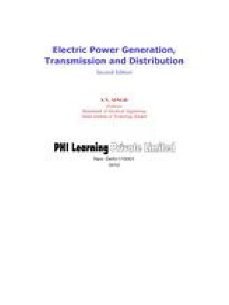 Electric Power Generation Transmission and Distribution SN Singh PDF