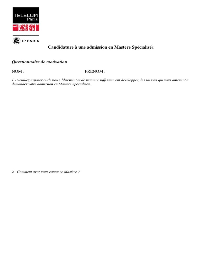 Mast Spe Questionnaire | PDF | Évolution de carrière