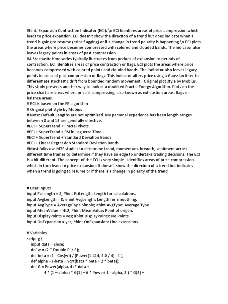 ECI Indicator PDF Algorithms Statistics
