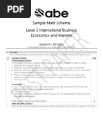 Sample Mark Scheme Level 5 International Business Economics and Markets