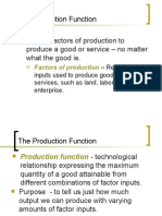 The Production Function: It Takes Factors of Production To Produce A Good or Service - No Matter What The Good Is