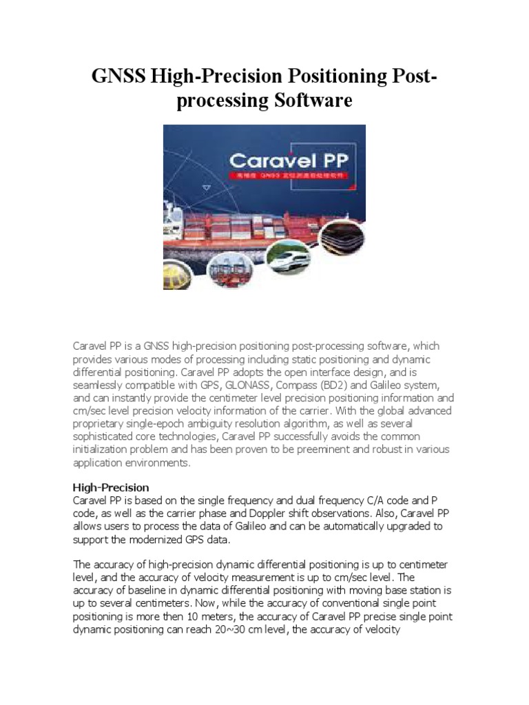 GNSS HighPrecision Positioning PostProcessing Software PDF