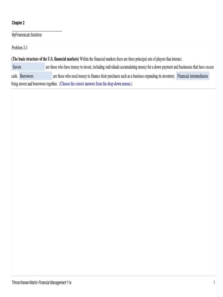 MyFinanceLab Chapter 2 Solutions | PDF | Business