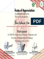 Certificate of Appreciation: Ilham Kasbawan Amar