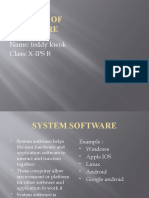 10 Types of Software: Name: Teddy Kwok Class: X-IPS B