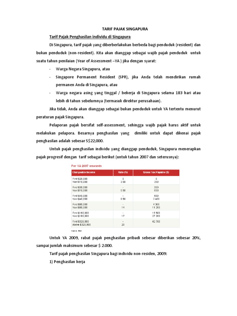 Contoh pajak singapura