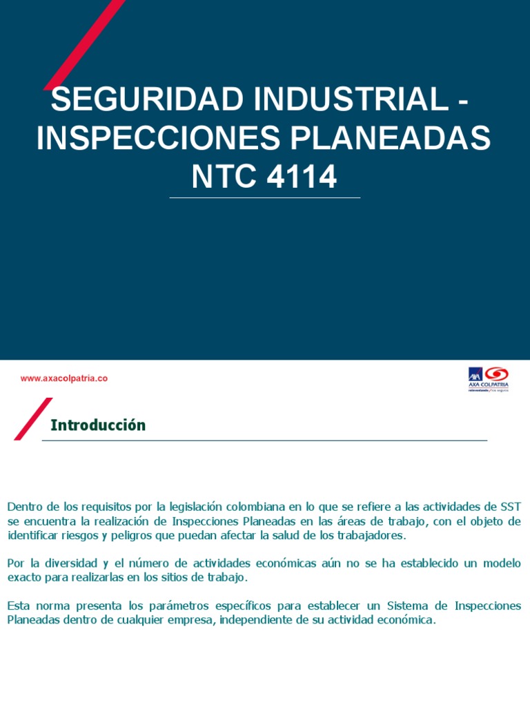 Cap NTC 4114 Inspecciones Planeadas | PDF | Empresas | Software