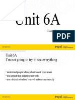 Unit 6A - Objectives