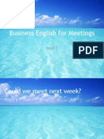 Business English For Meetings: Unit 1