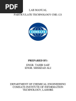 Lab Manual Particulate Technology Che-121: Prepared by