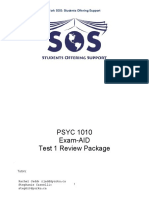 PSYC 1010 Exam-AID Test 1 Review Package: York SOS: Students Offering Support