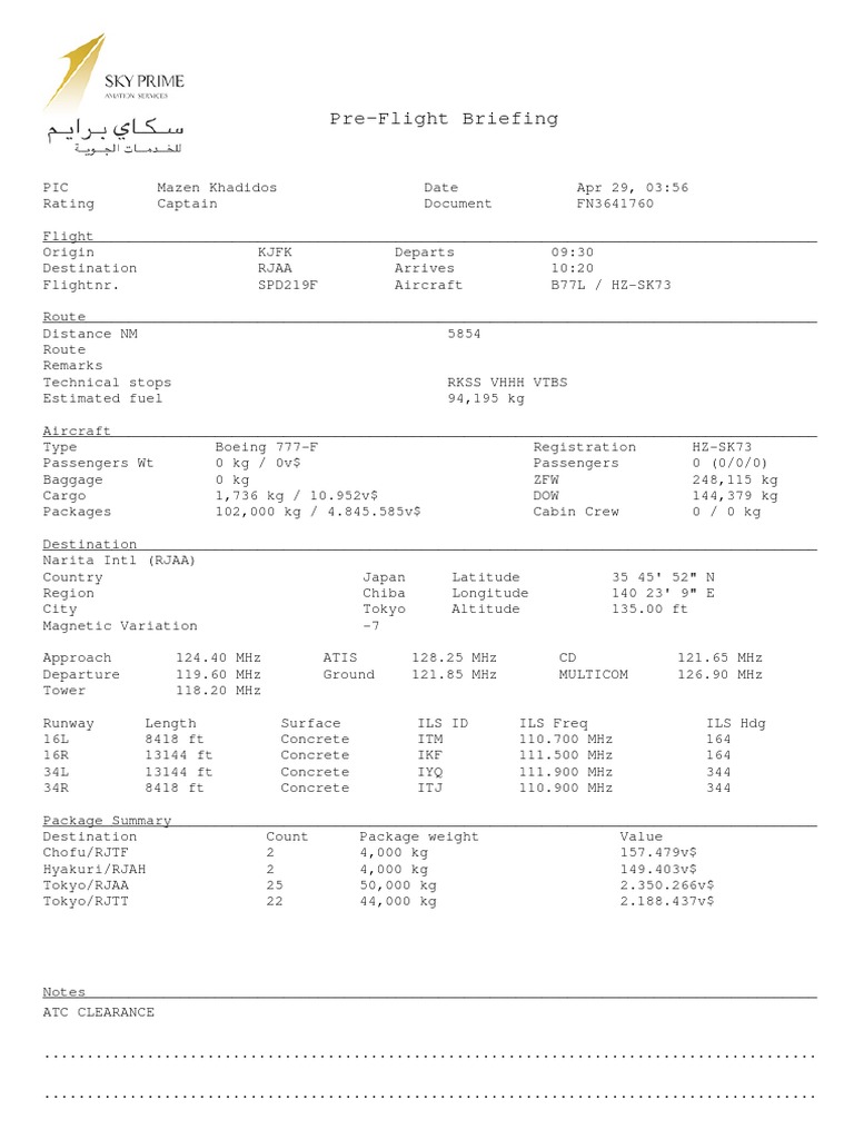 PreFlight Briefing PDF Airliner Aviation Safety
