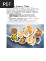 Alimentos ricos em Fibras