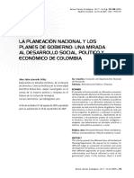 La Planeación Nacional Y Los Planes de Gobierno: Una Mirada Al Desarrollo Social, Político Y Económico de Colombia