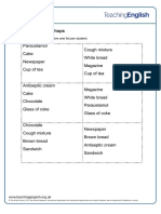 Shopping student worksheet 2- Shopping lists