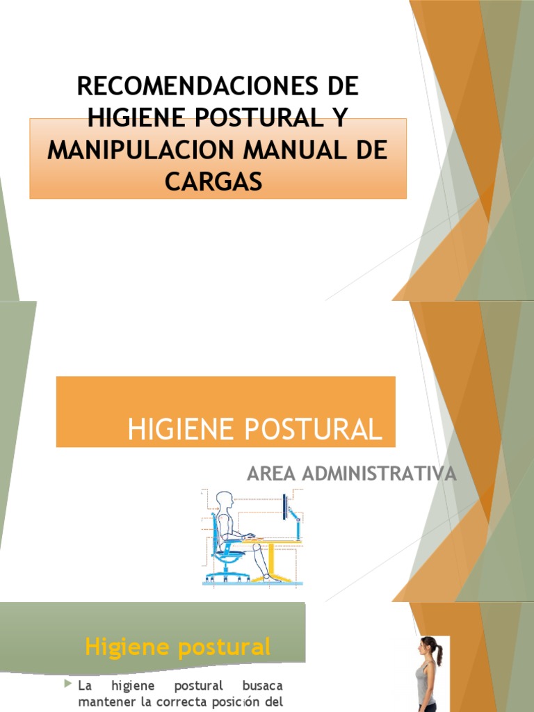 Higiene Postural y Carga Manual | PDF | Dolor lumbar | Factores humanos ...
