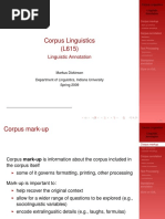 Corpus Linguistics (L615) : Linguistic Annotation